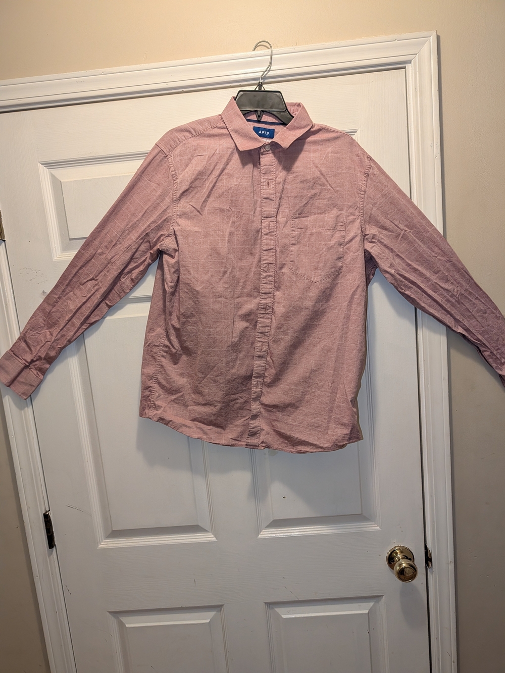 Apt. 9 Men's Light Pink Long-Sleeve Button-Down Shirt
